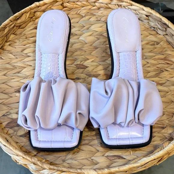 Circus by Sam Edelman Lilac Ruched Slide Mules size 7.5 - Picture 2 of 7